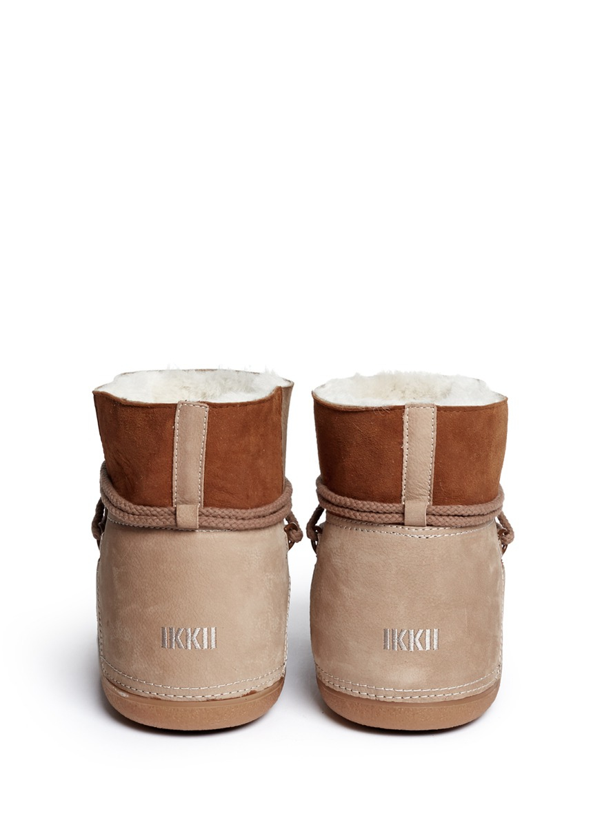 Lyst - Ikkii Classic Patchwork Suede Snow Boots in Brown