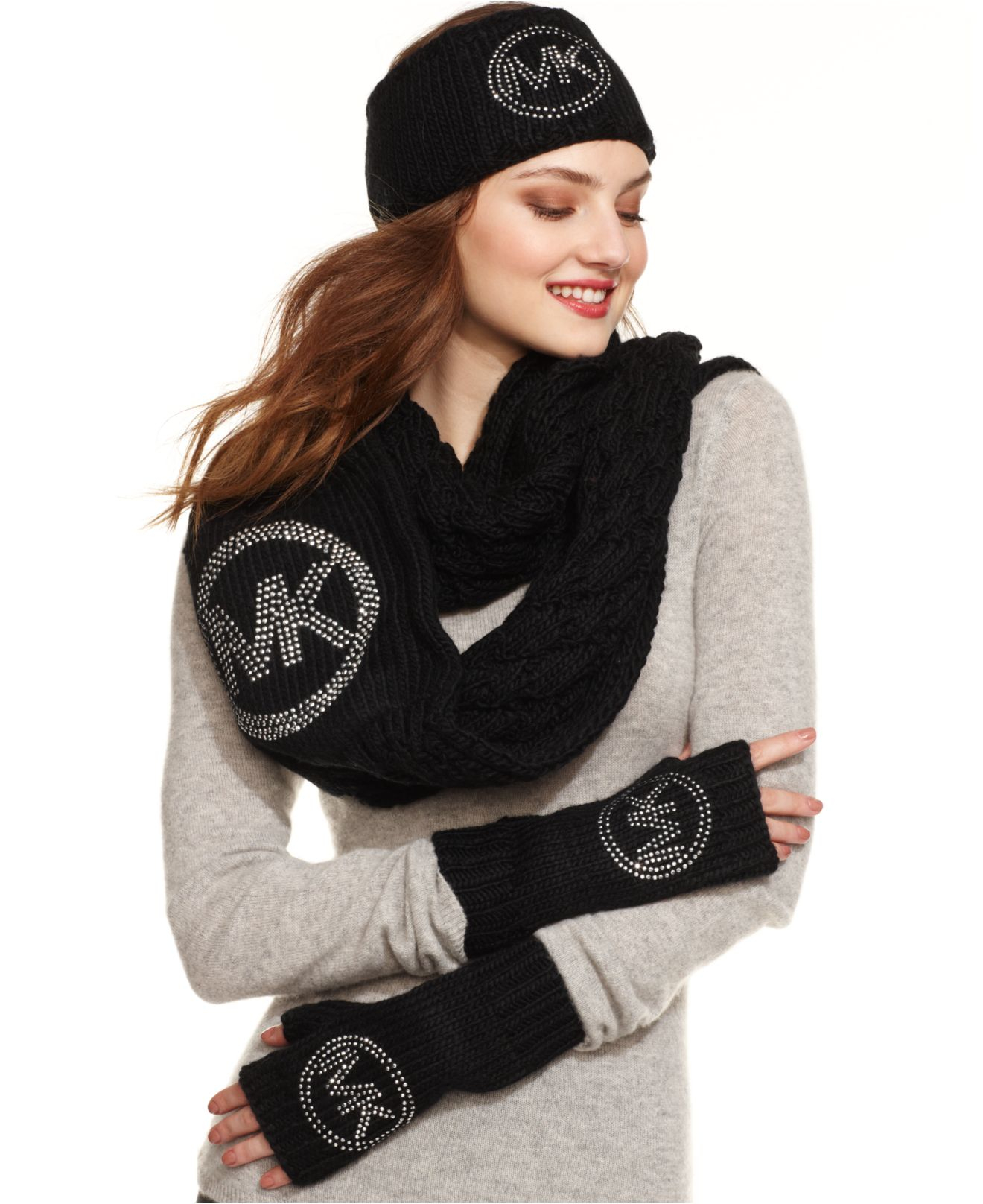 michael kors womens hat and scarf set