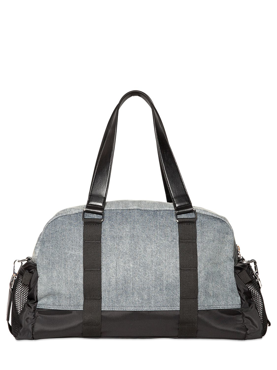 DIESEL Denim & Faux Leather Duffle Bag in Blue for Men Lyst