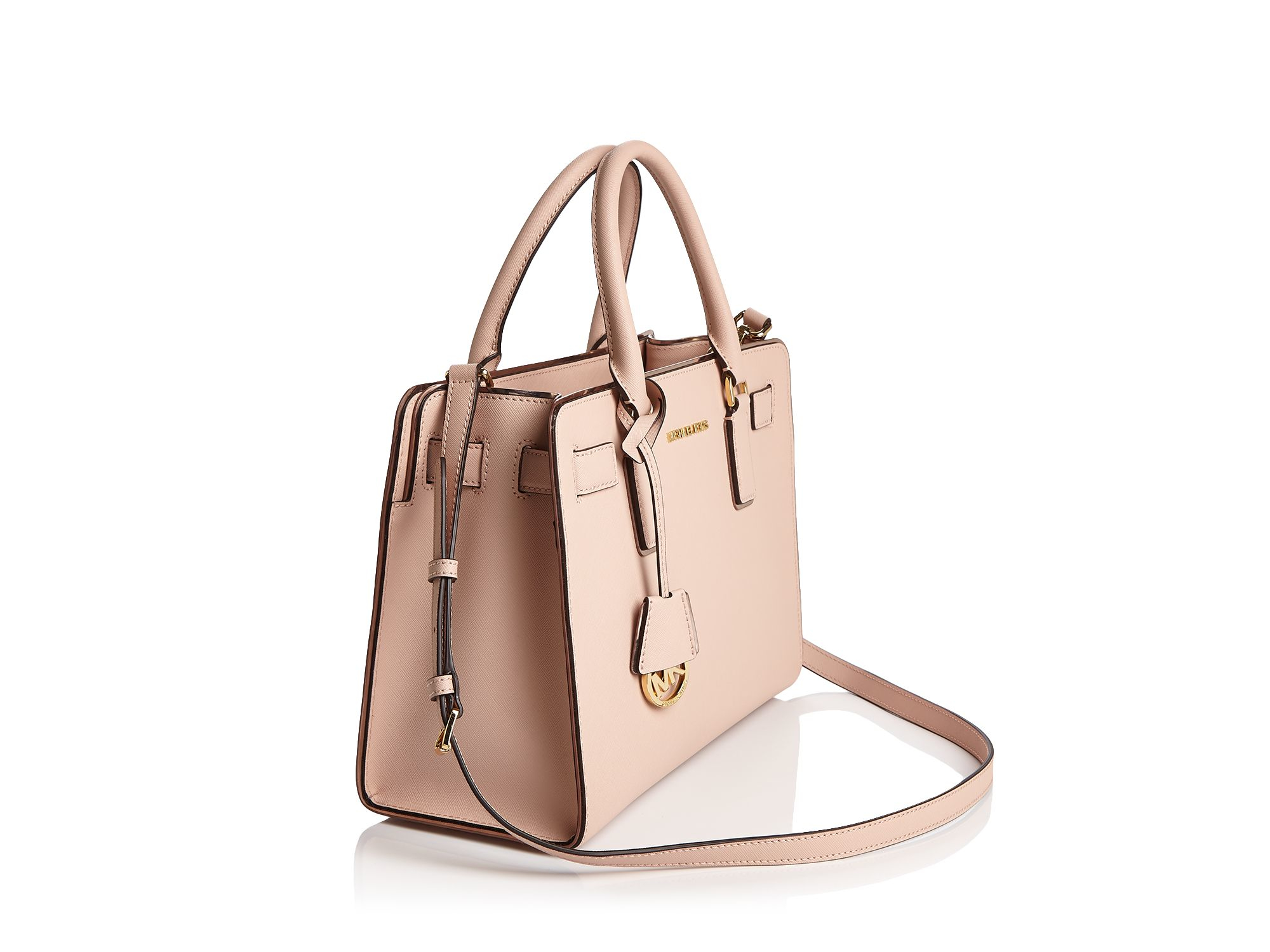 MICHAEL Michael Kors Dillon Saffiano-Leather Satchel in Pink - Lyst