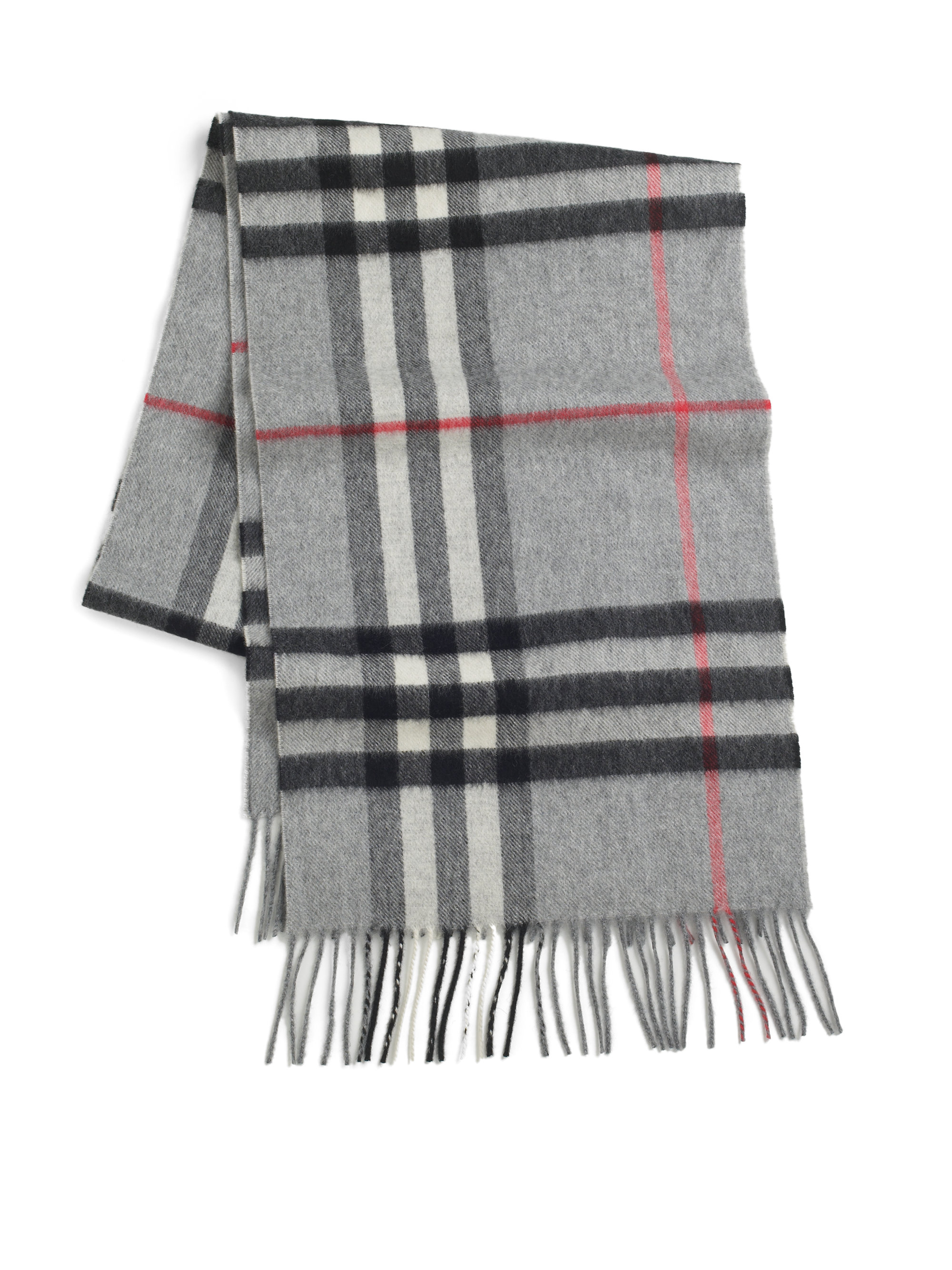 Burberry Cashmere Check Scarf in Gray for Men | Lyst