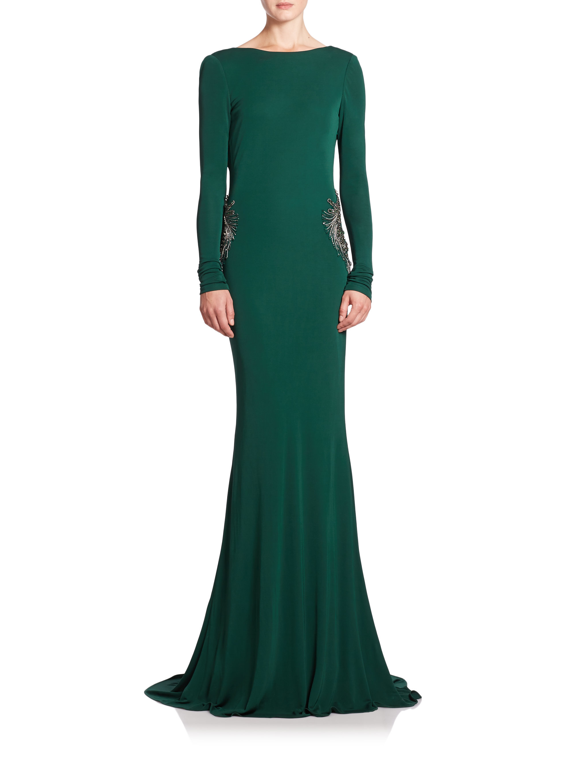 badgley mischka emerald gown