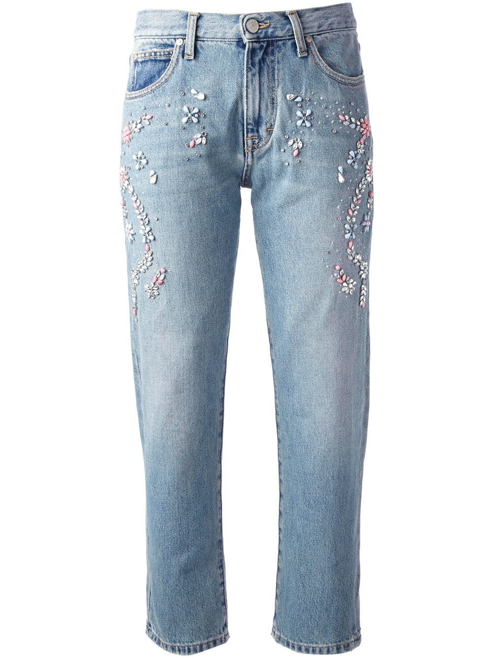 MSGM Embellished Jeans in Blue - Lyst