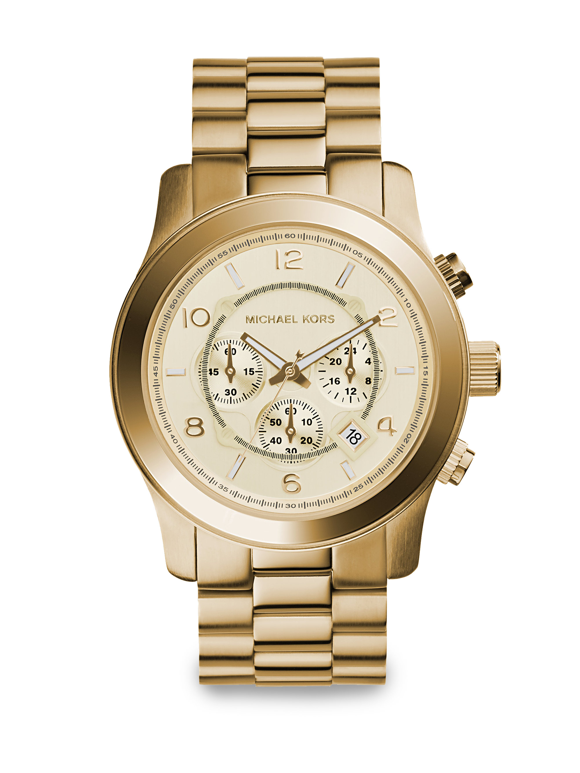 Lyst - Michael kors Runway Oversized Gold-Toned Watch MK8077 in Metallic