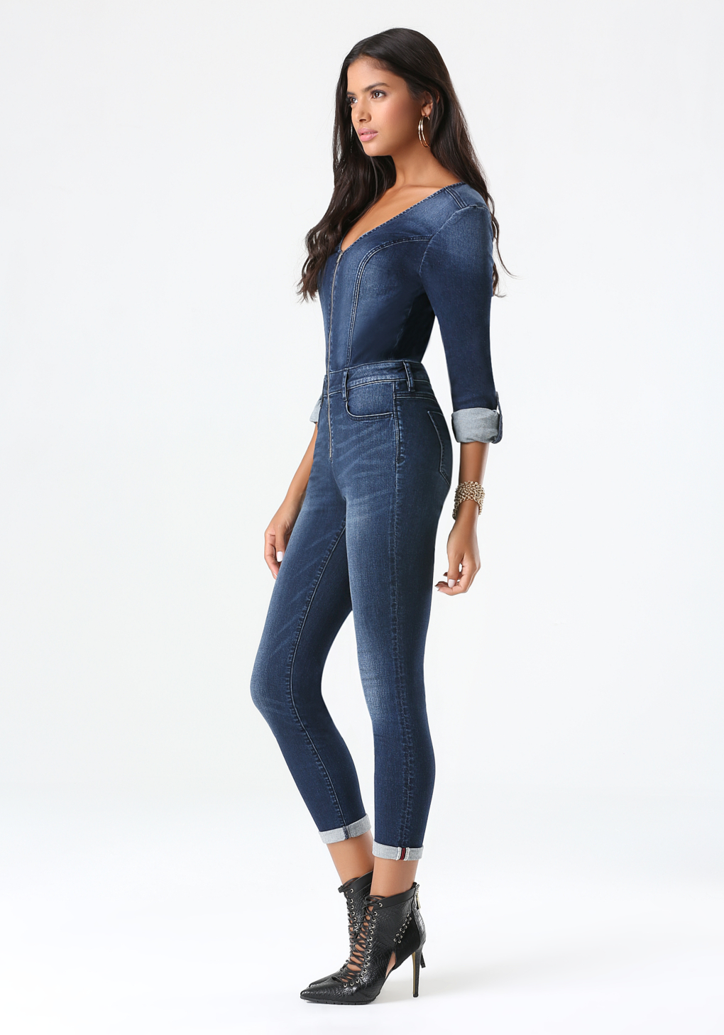 bebe denim jumpsuit womens