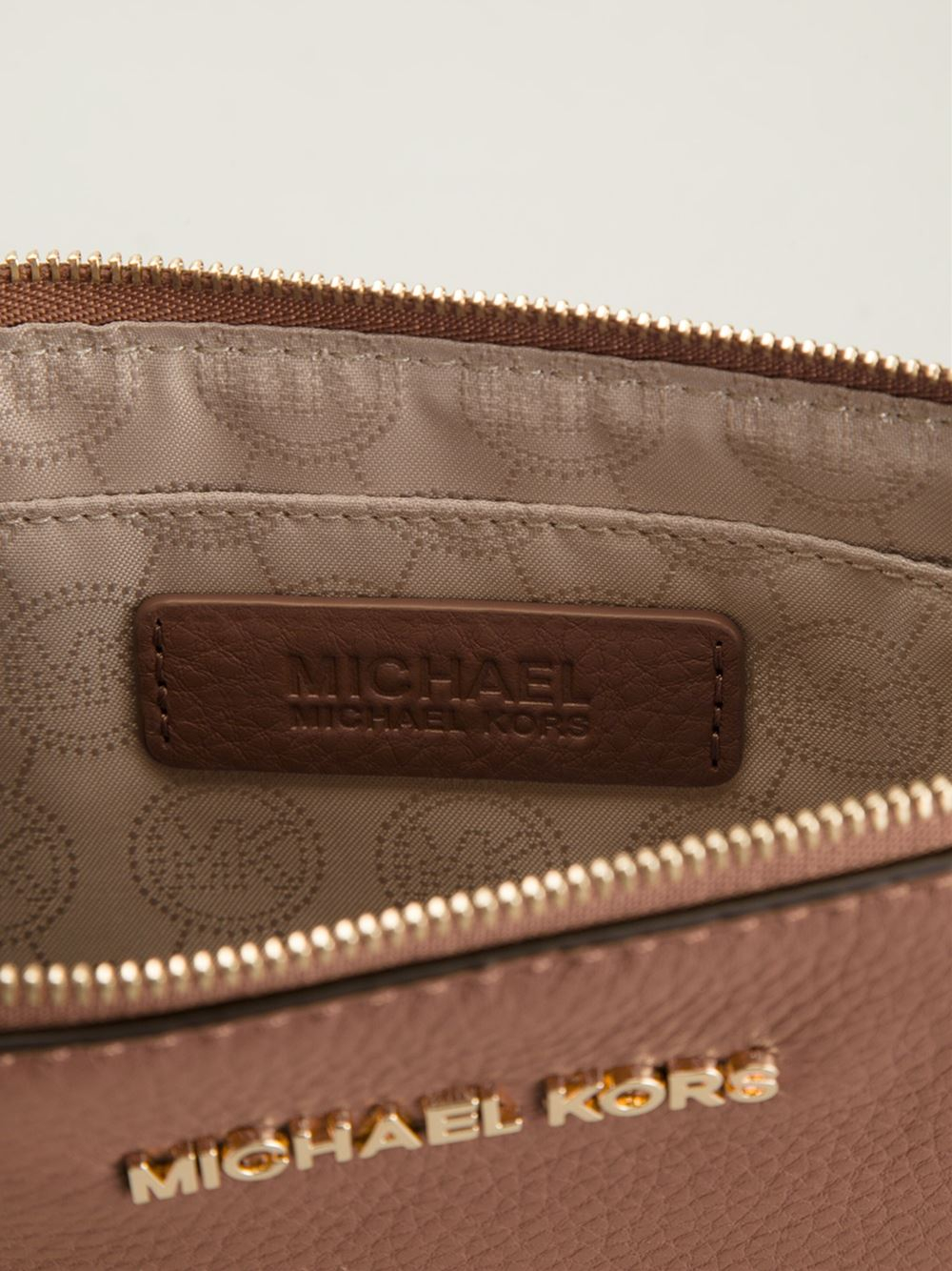 MICHAEL Michael Kors Bedford Clutch in Brown Lyst