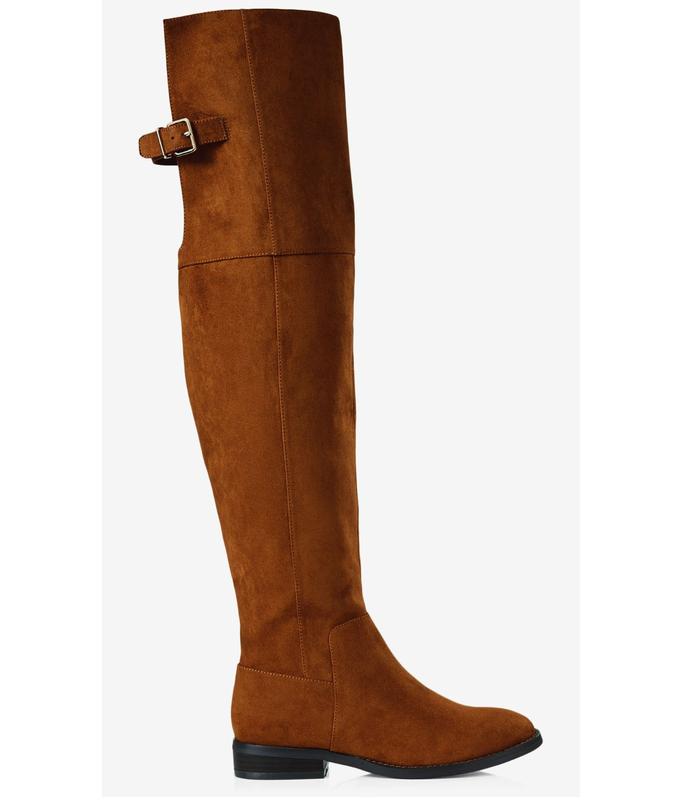 cognac suede over the knee boots