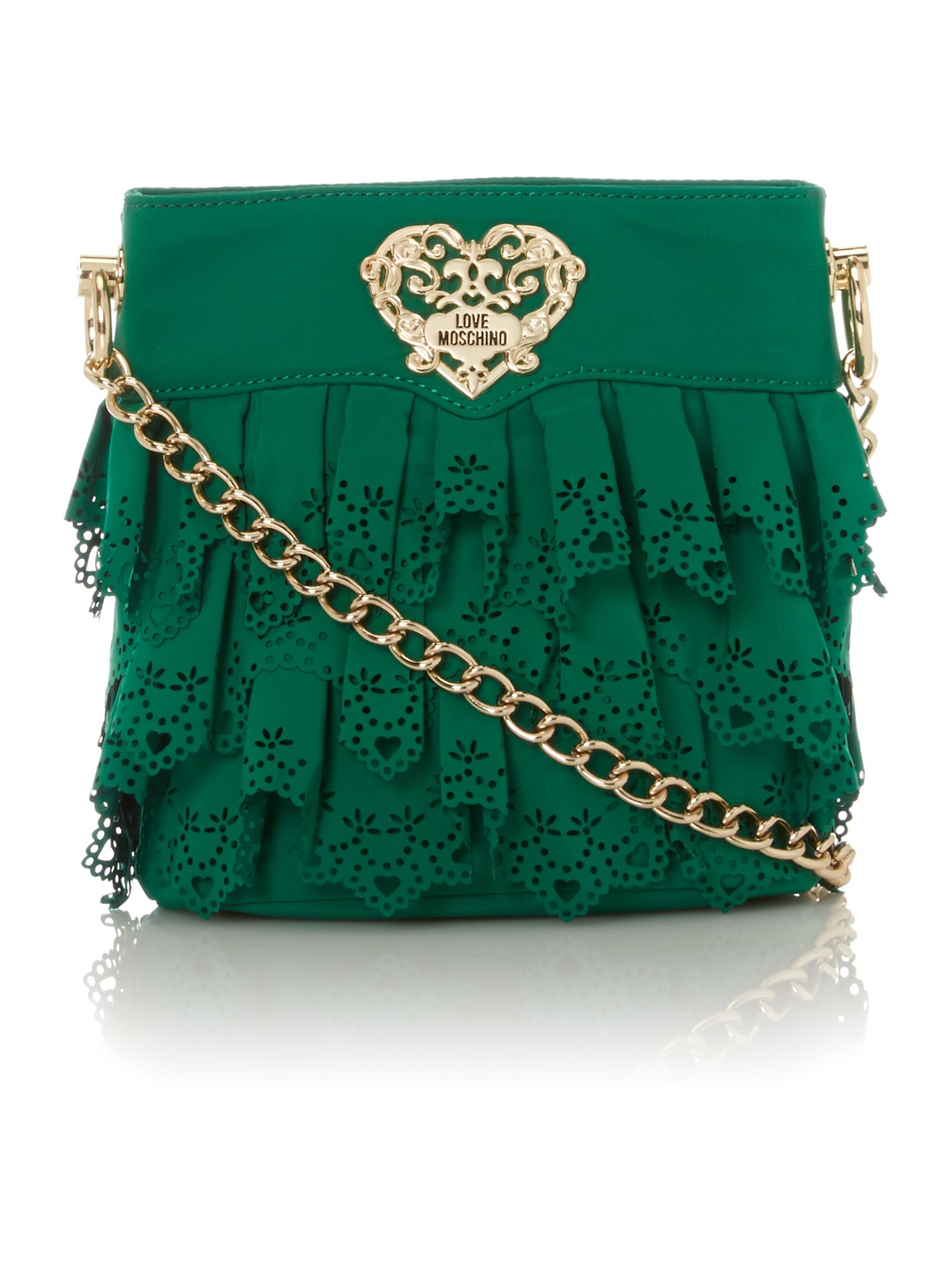 Love moschino Small Green Lace Cross Body Bag in Green Lyst