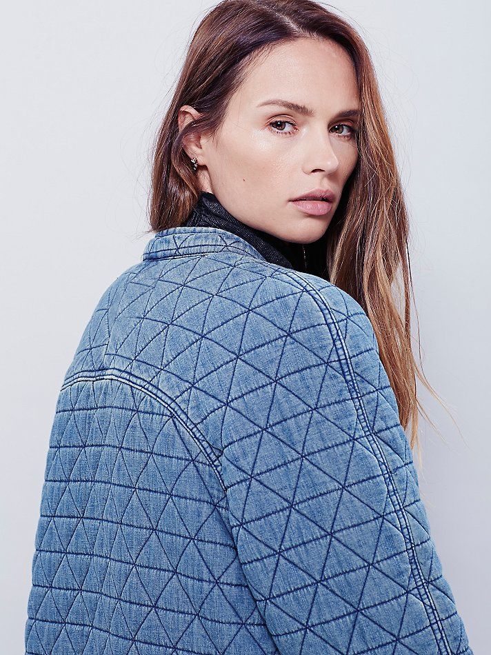 quilted denim jacket womens