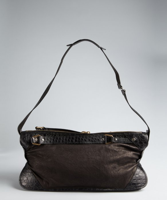 fake nano - celine black leather bag with double handles