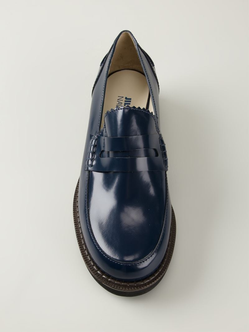 chunky navy loafers