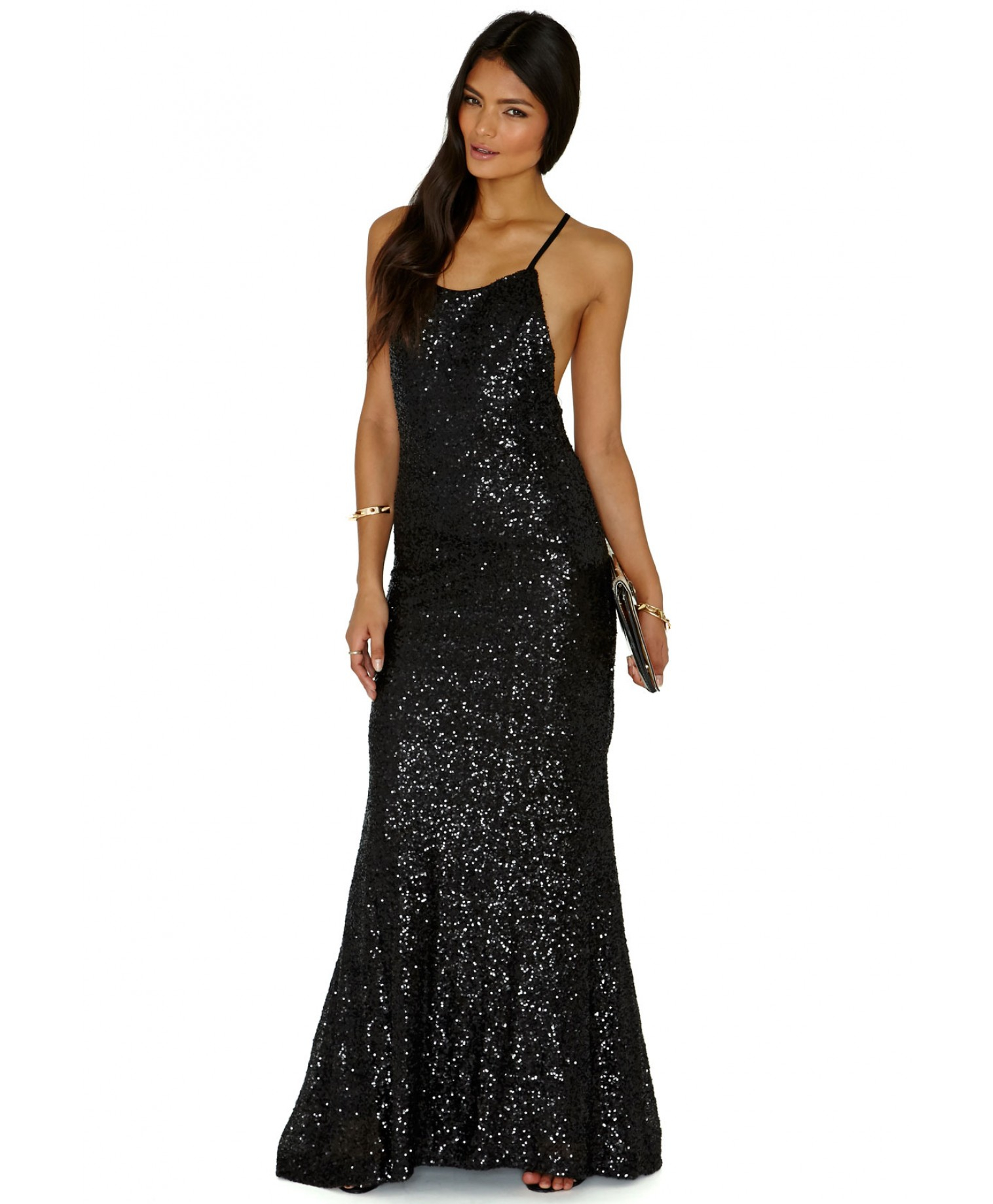 missguided black sequin dress