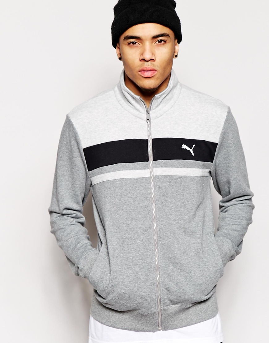 Lyst - Puma Zip Up Sweatshirt in Gray for Men