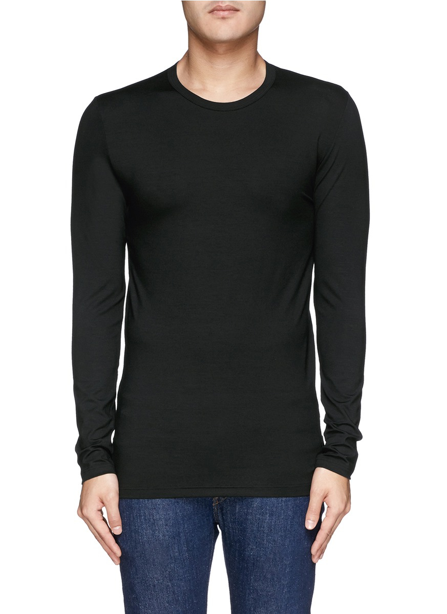 Zimmerli '700 Pureness' Jersey Undershirt in Black for Men | Lyst