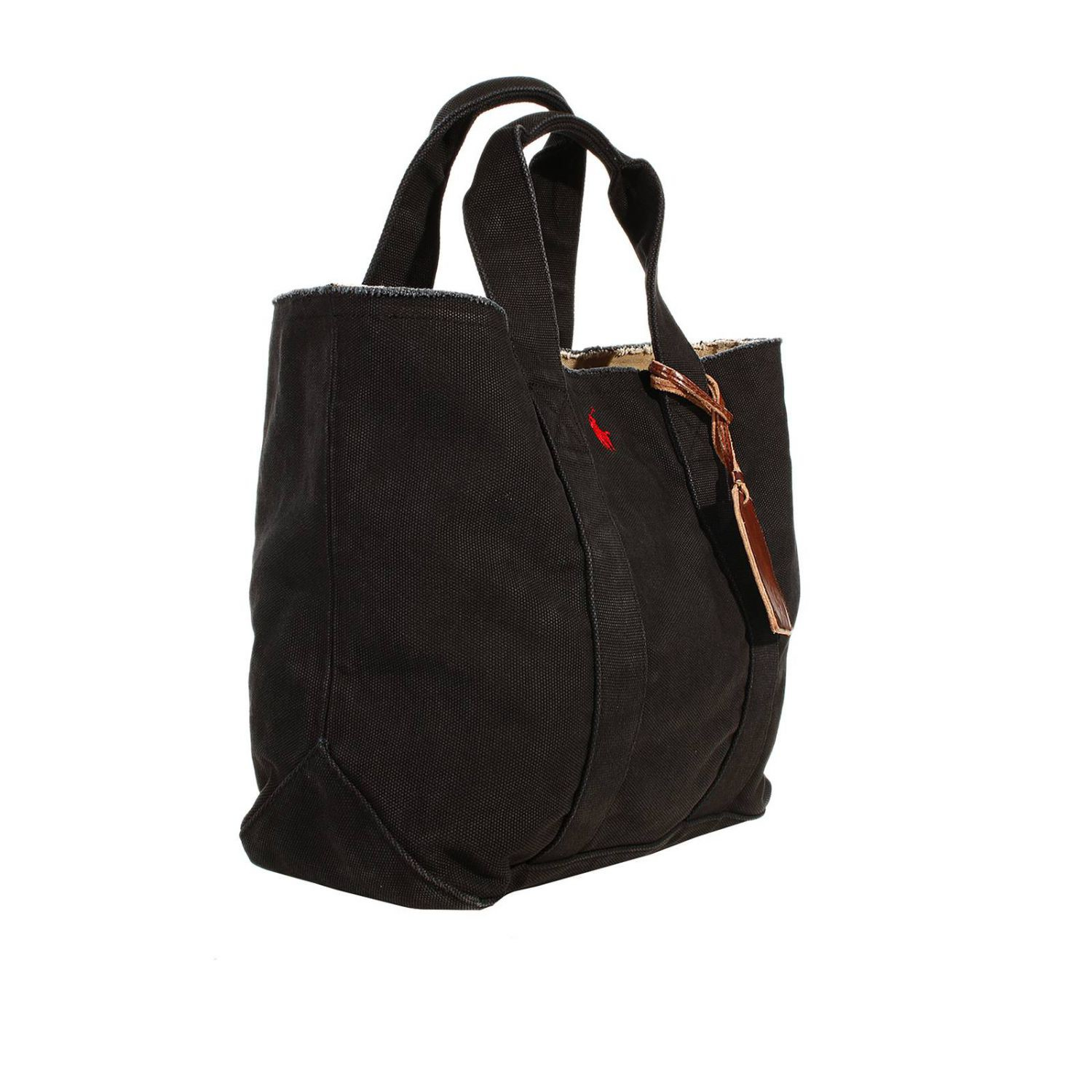 Polo ralph lauren Handbag Tote Medium Washed Canvas in Black Lyst