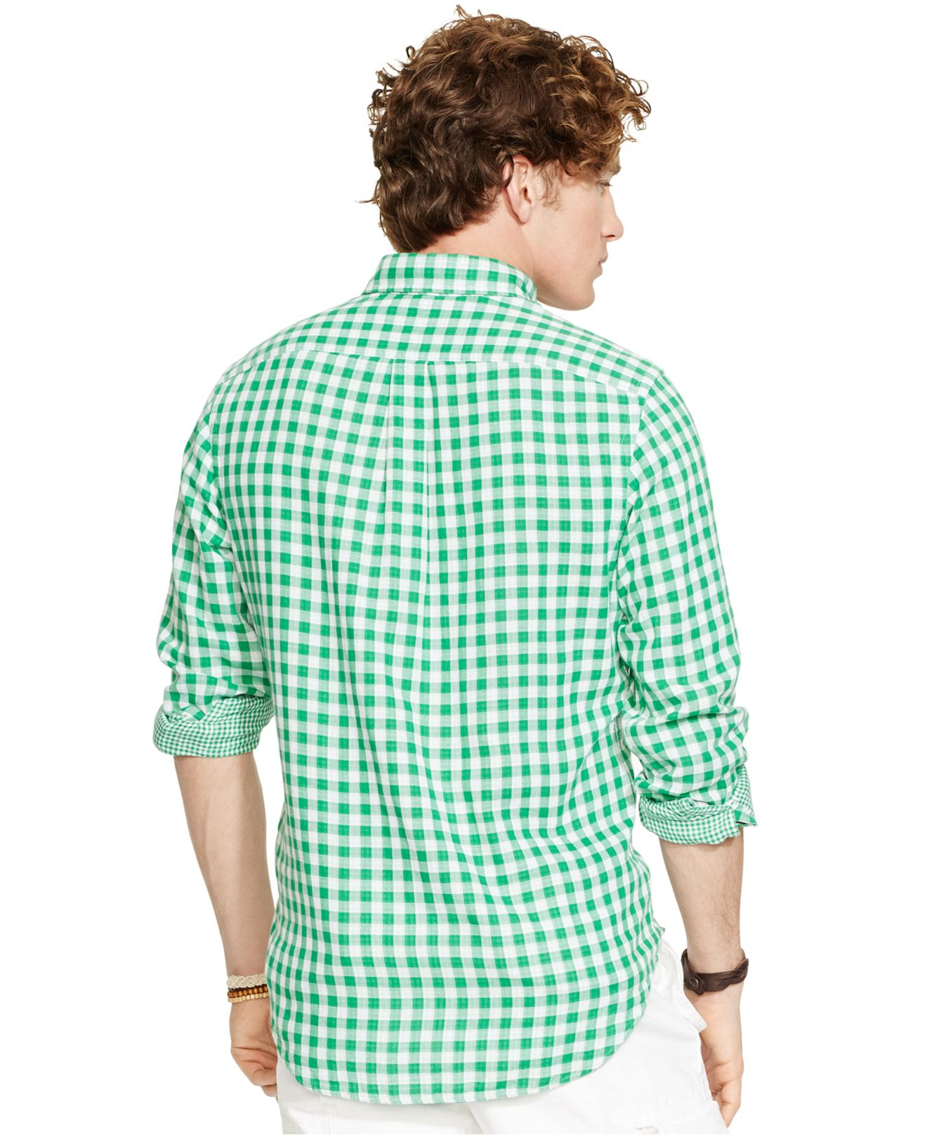 Polo Ralph Lauren Double Faced Checked Shirt in Green for Men Lyst