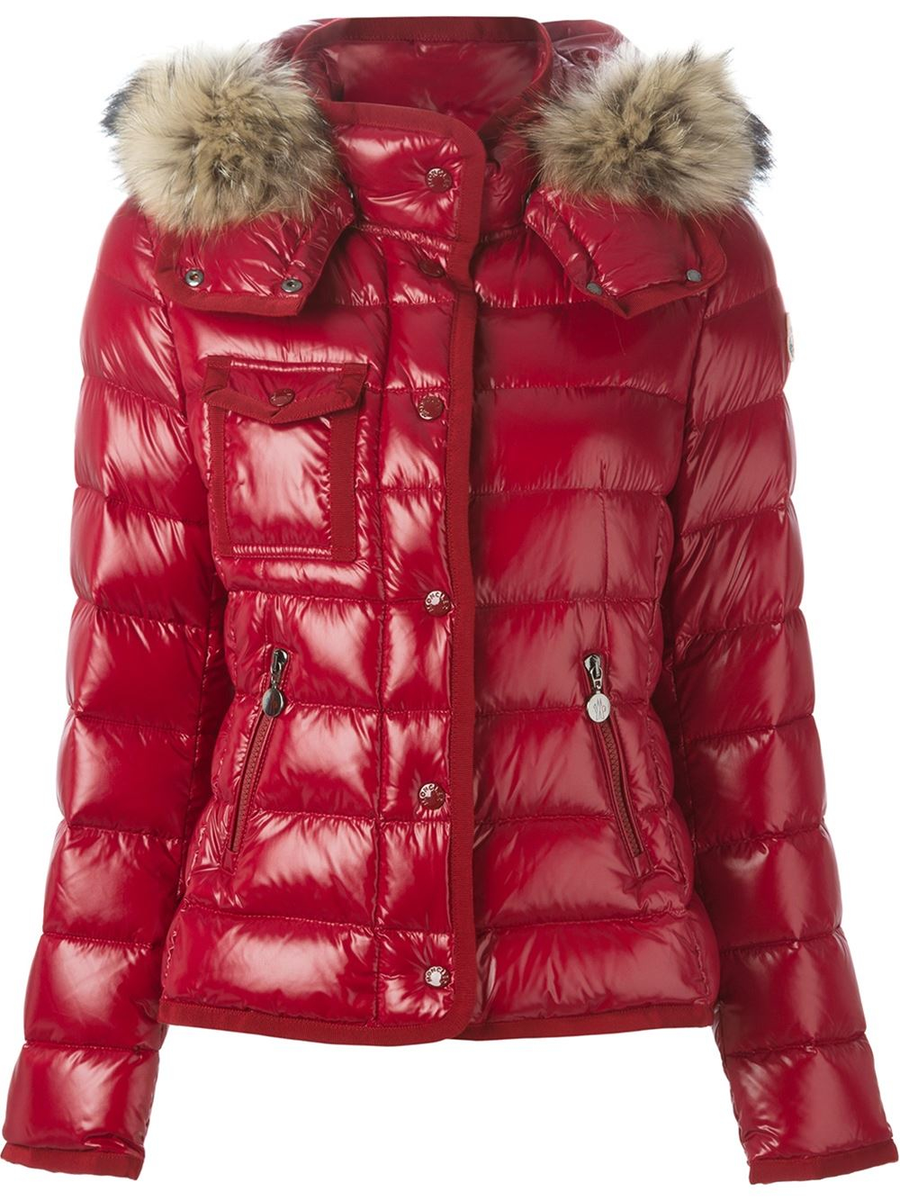 red moncler with fur