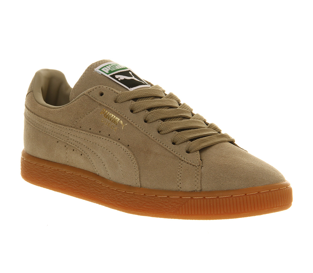 puma suede classic khaki gum gold trainers shoes