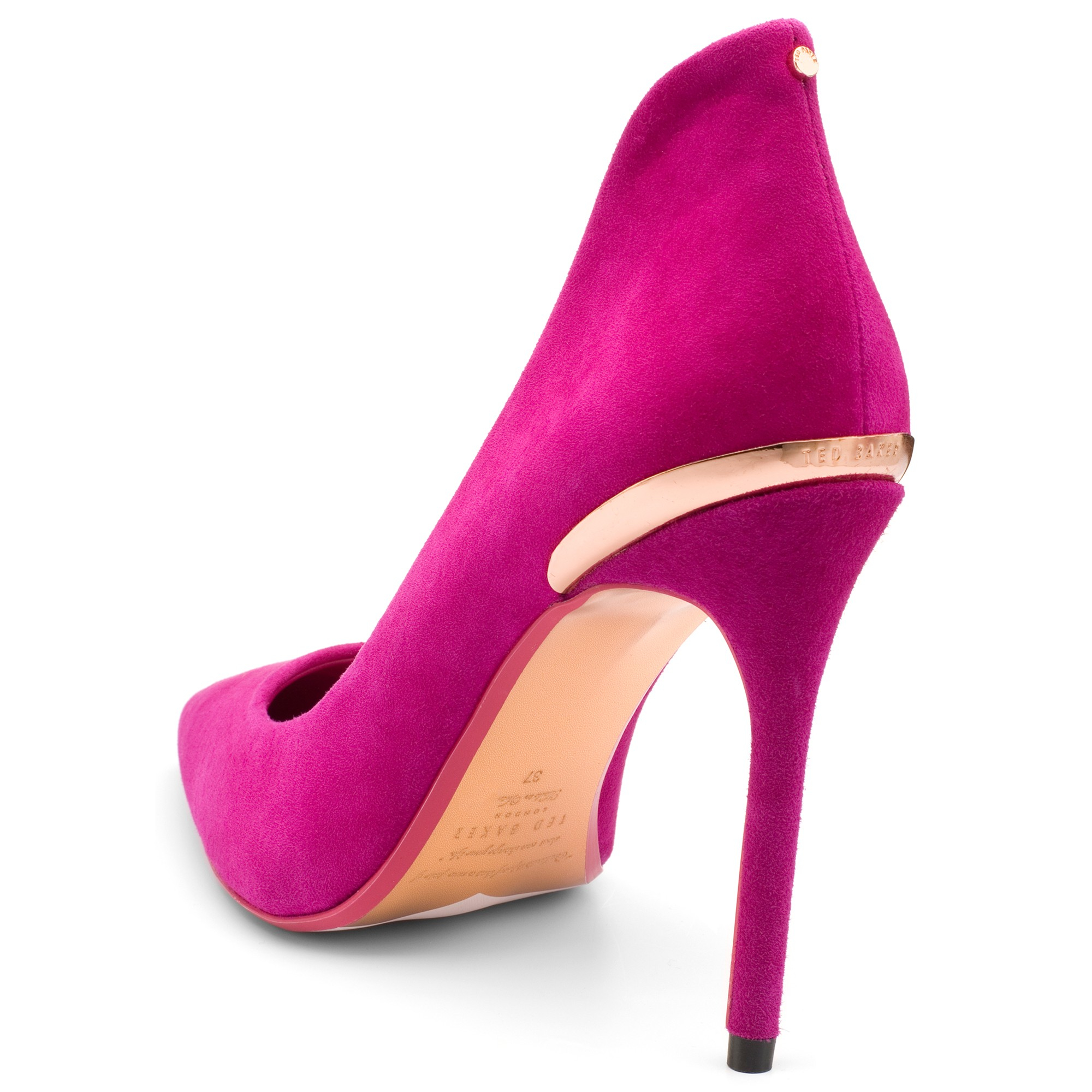 Ted Baker Suede Savenniers Stiletto Heeled Court Shoes in Dark Pink ...
