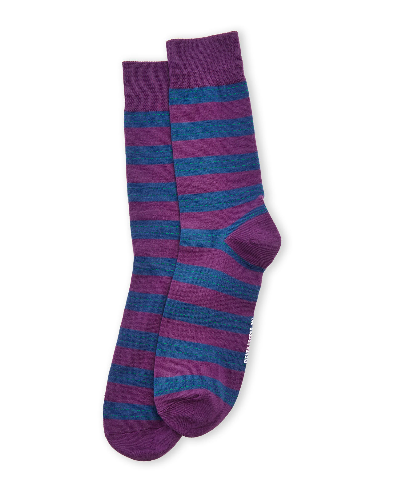 Richer poorer Purple & Blue Stripe Outlaw Crew Socks in Purple for Men ...