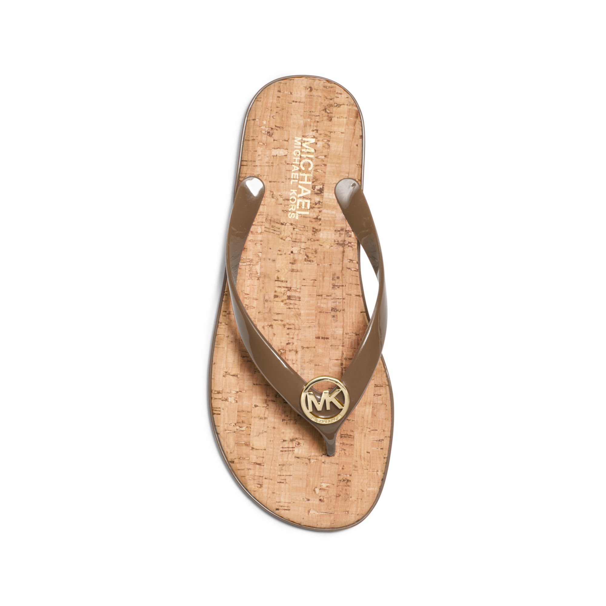 michael kors brown flip flops