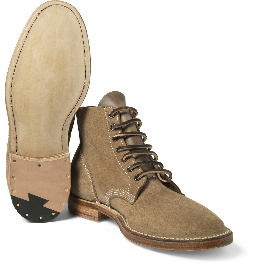 Viberg Boondocker Suede Lace-Up Boots in Brown for Men | Lyst
