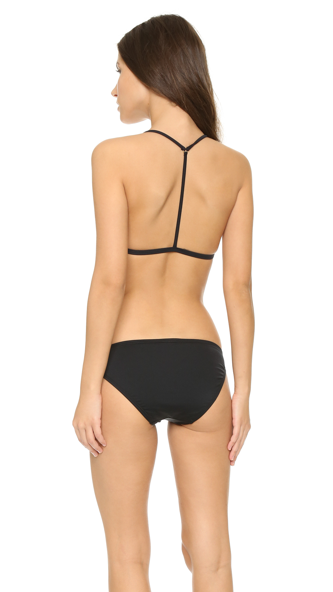 ViX Solid Black T Back Bikini Top - Solid Black | Lyst