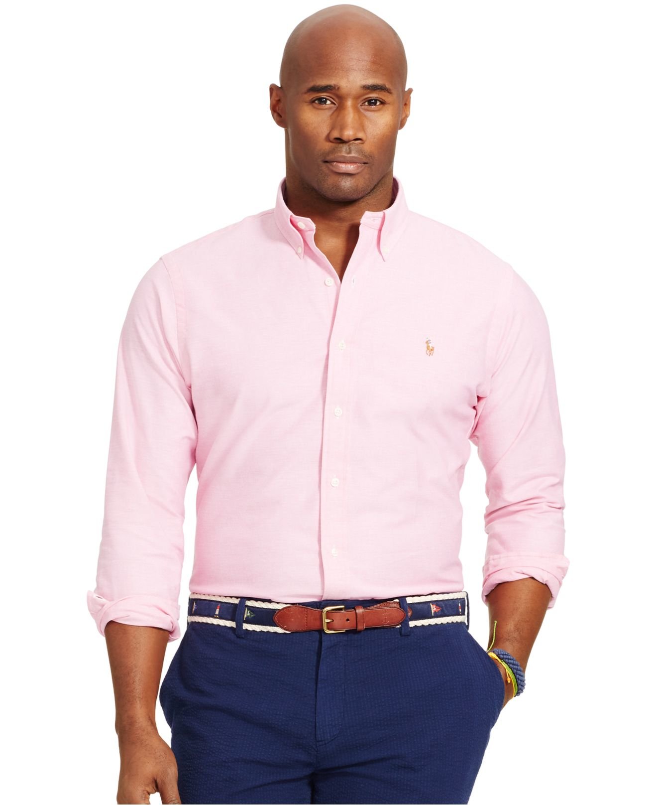 Polo ralph lauren Men's Big And Tall Stretch-oxford Shirt in Pink for ...