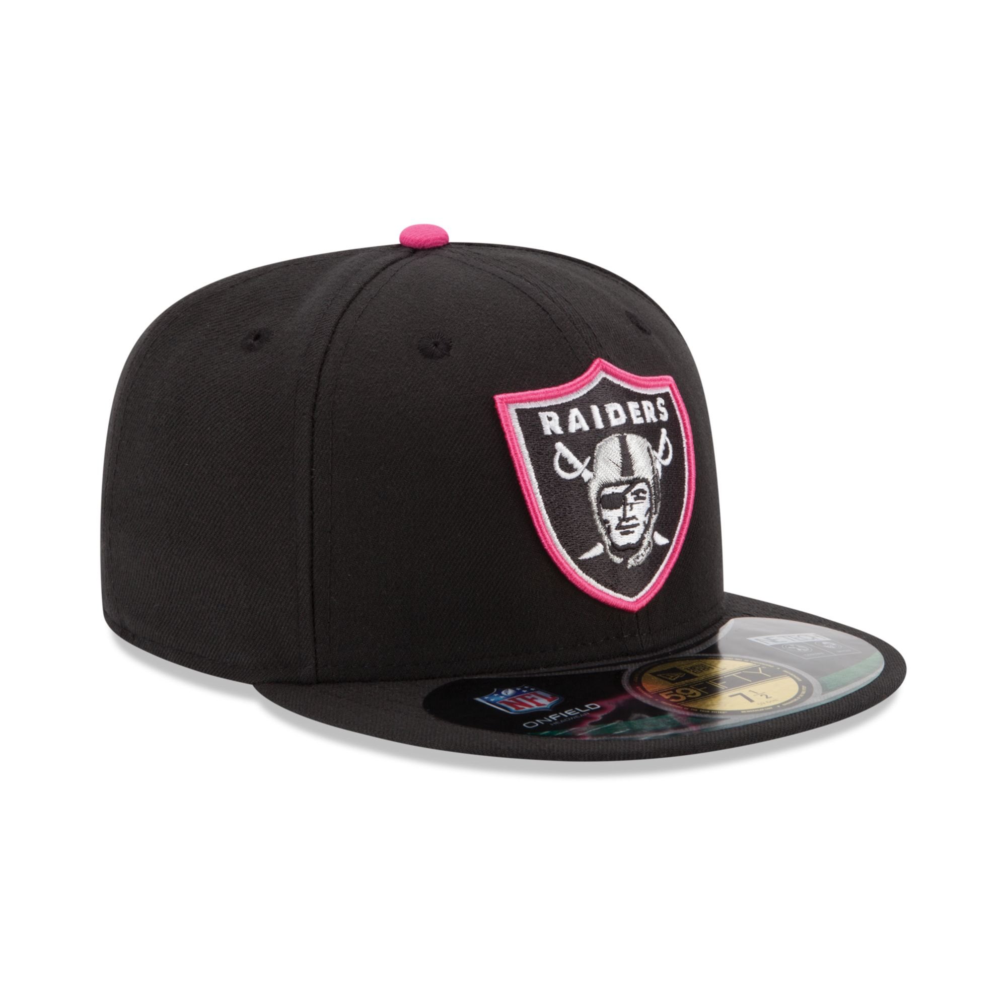 KTZ Oakland Raiders Breast Cancer Awareness 59fifty Cap in Black for Men