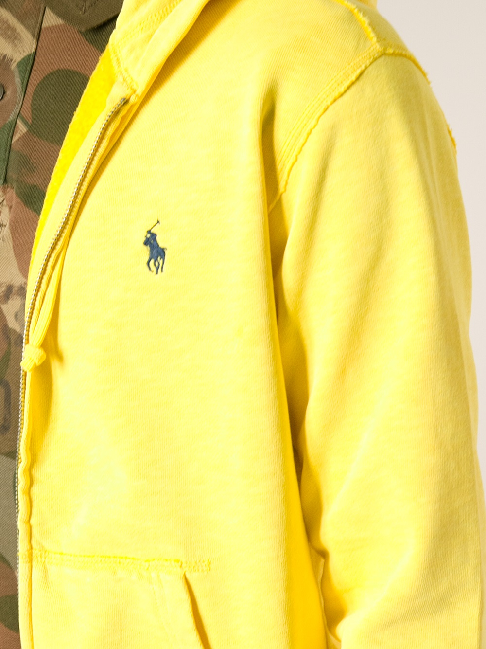 Polo Ralph Lauren Zip Front Hoodie in Yellow for Men | Lyst