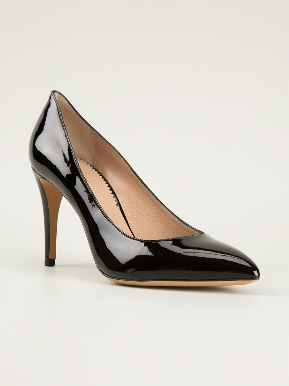 Emporio armani Pointed Toe Pumps in Black | Lyst