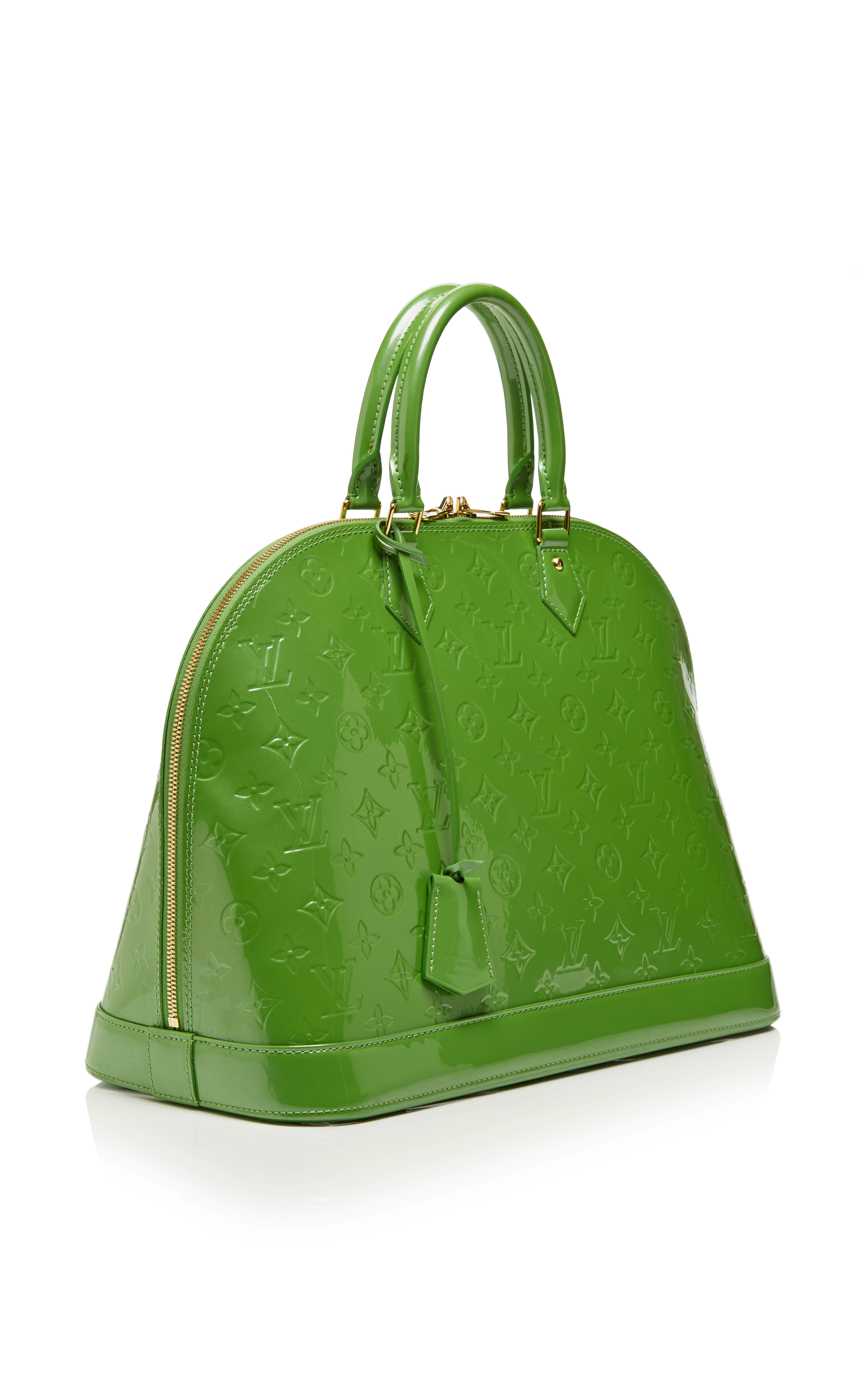Louis Vuitton Alma GM Green Vernis Monogram Bag - Vilma's Vault