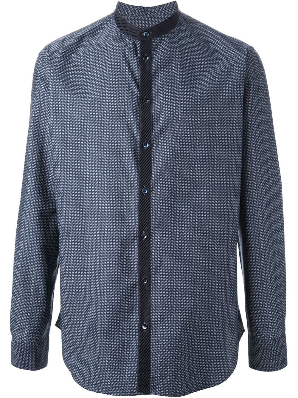 Giorgio Armani 'Geometric Guru' Shirt in Blue for Men - Lyst