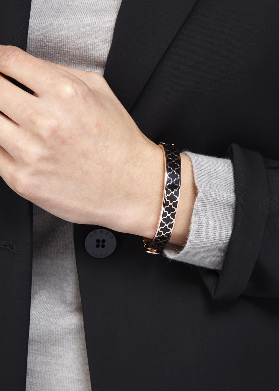 Halcyon Days Agama Rose Gold Plated Bangle In Black Lyst Gallery