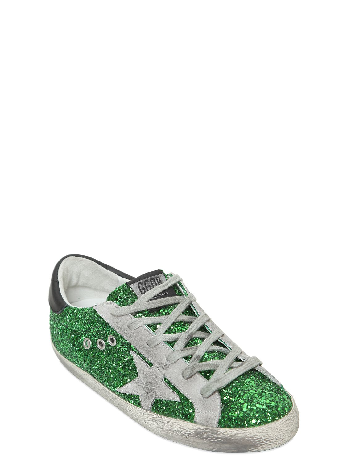 Golden Goose Deluxe Brand Goose Superstar Sneakers Emerald Green Glitter Lyst