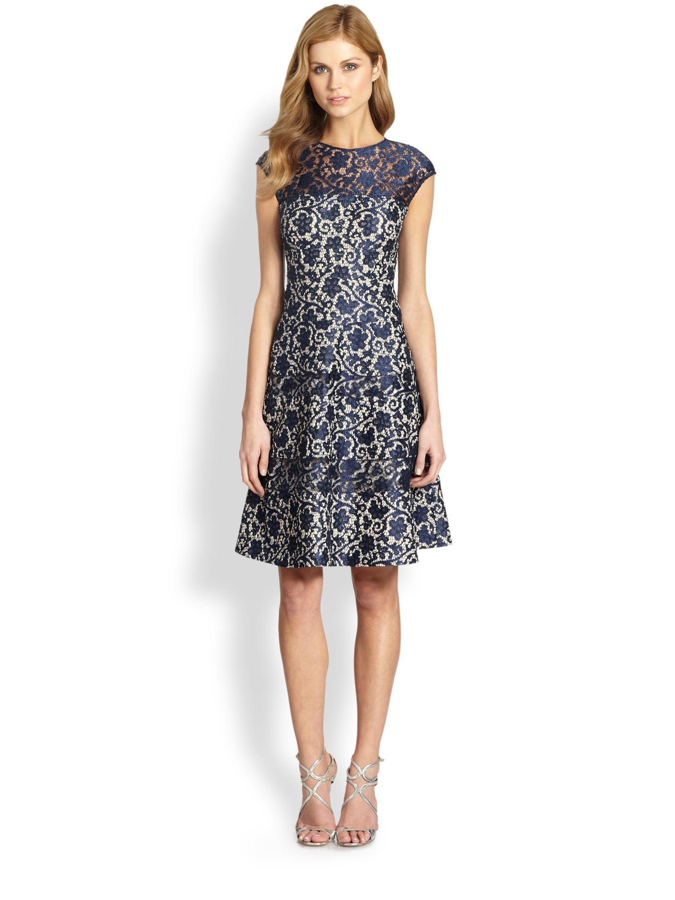 kay unger fit and flare dress