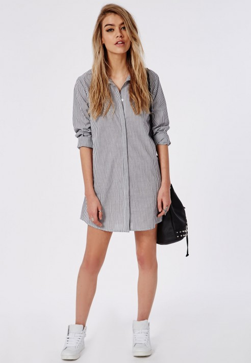boyfriend shirt dress black