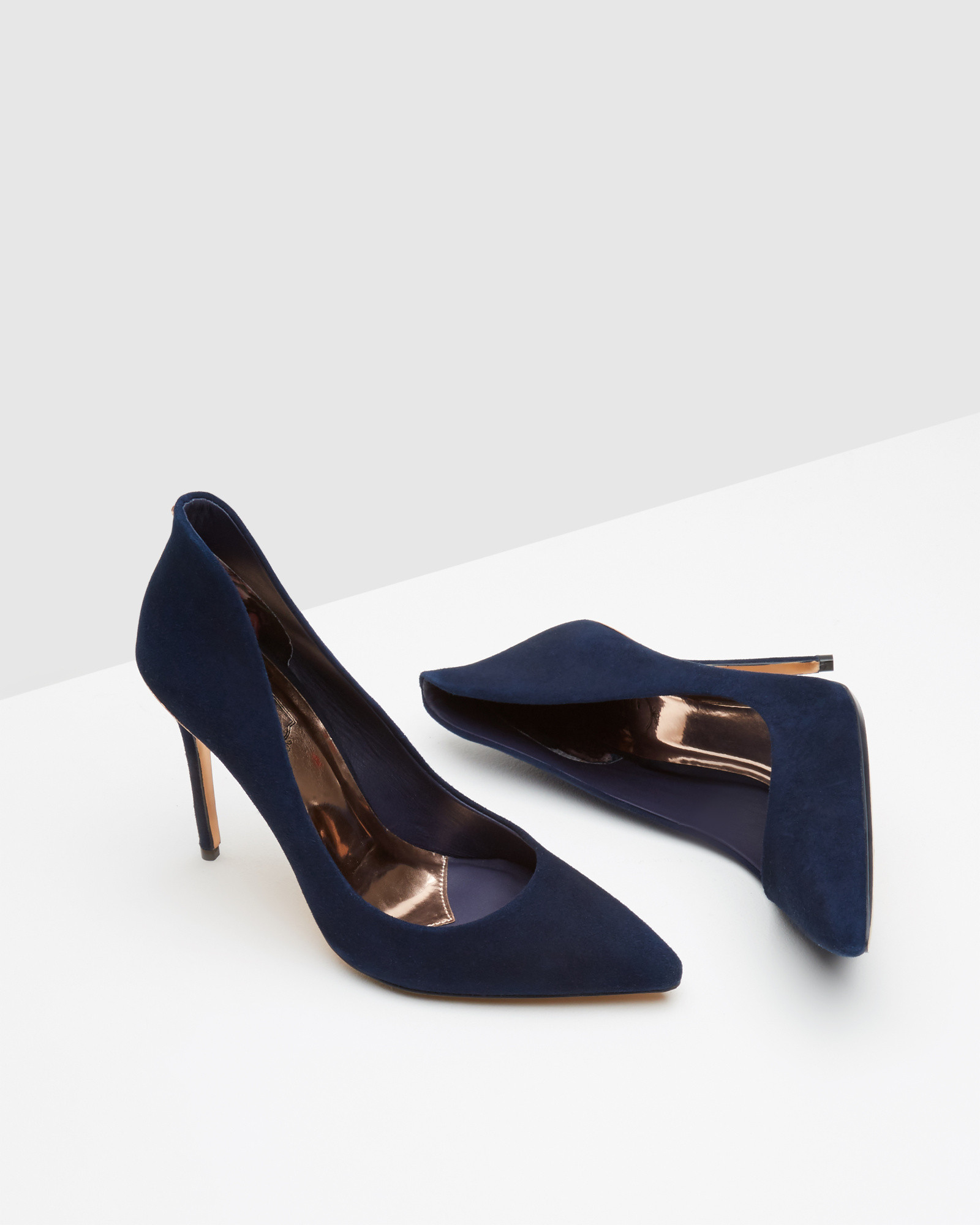 Ted Baker Pointed Leather Court Shoes in Dark Blue (Blue) - Lyst