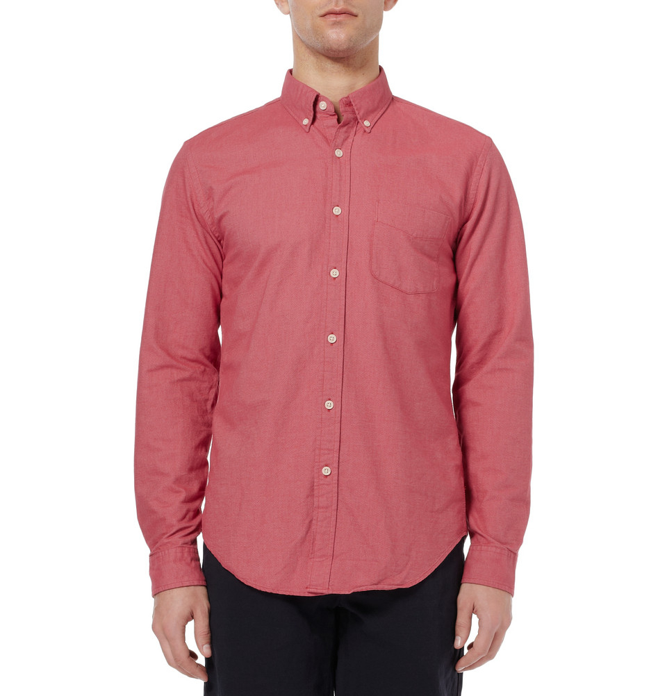 J.Crew Button-Down Collar Cotton Oxford Shirt in Red for Men - Lyst