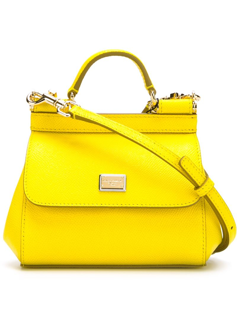 Dolce & Gabbana Mini 'sicily' Tote in Yellow | Lyst