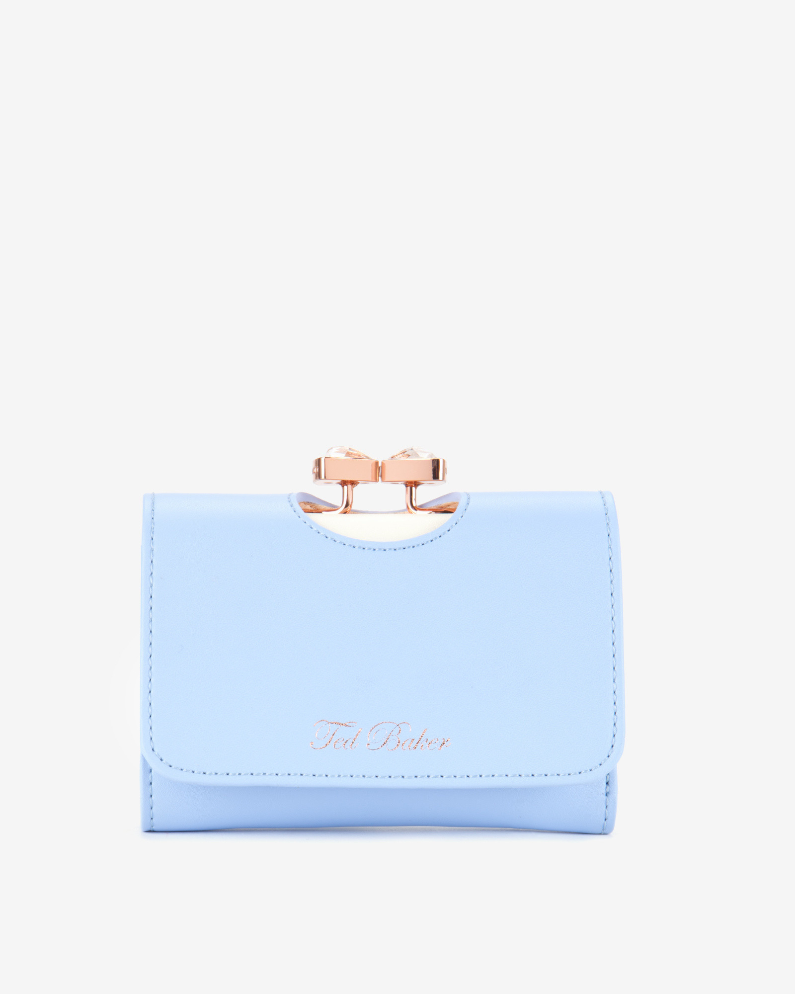 Ted Baker Jewelled Bow Leather Purse in Powder Blue (Blue) Lyst