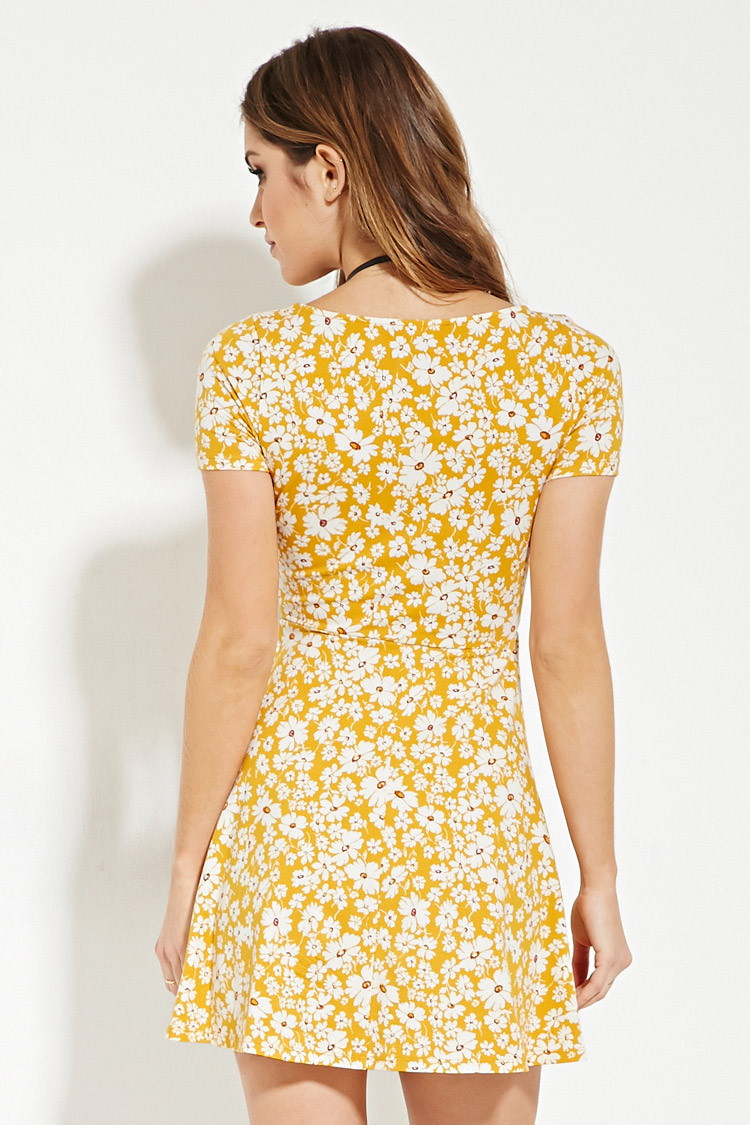 Forever 21 Floral Print Skater Dress in 