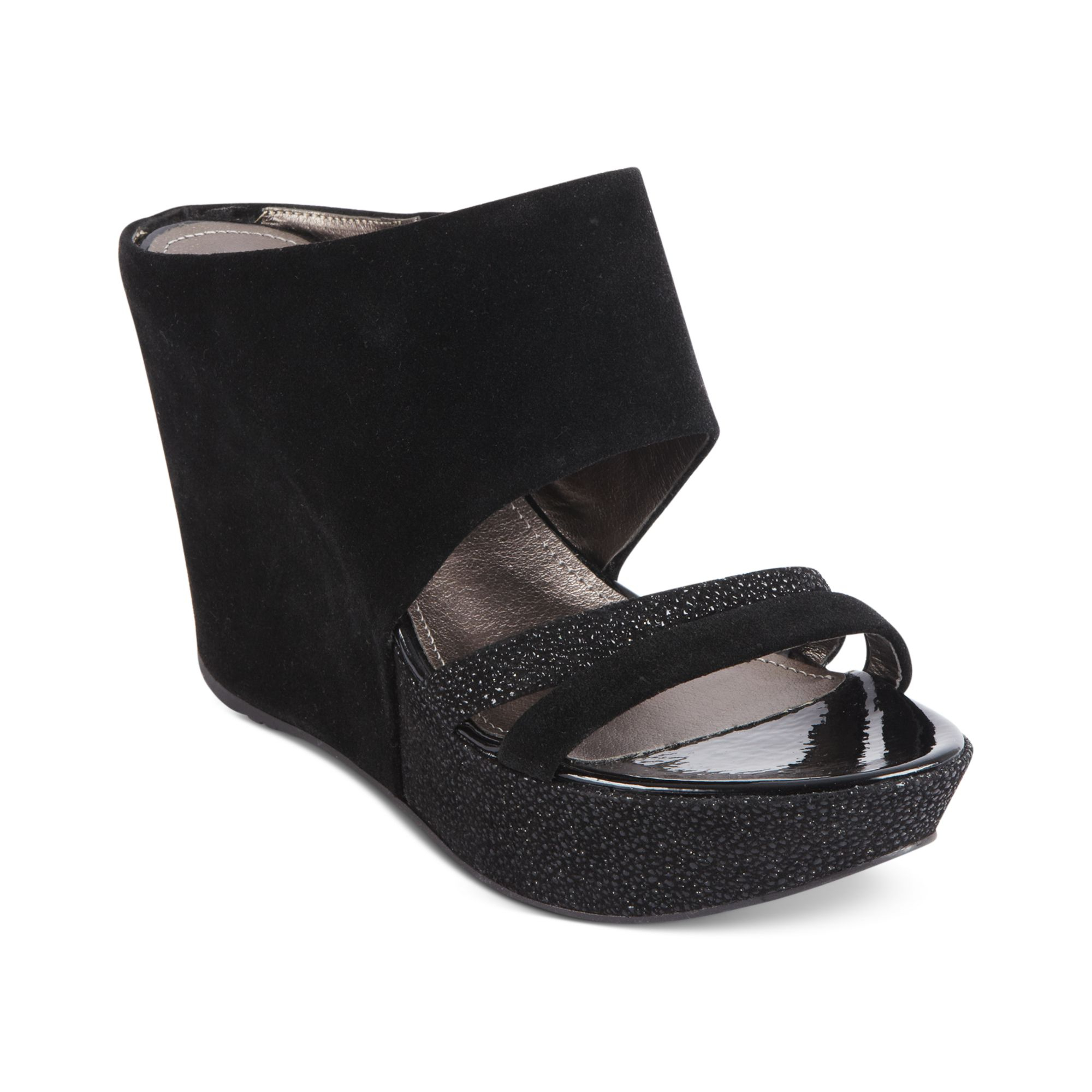 kenneth cole black wedge sandals