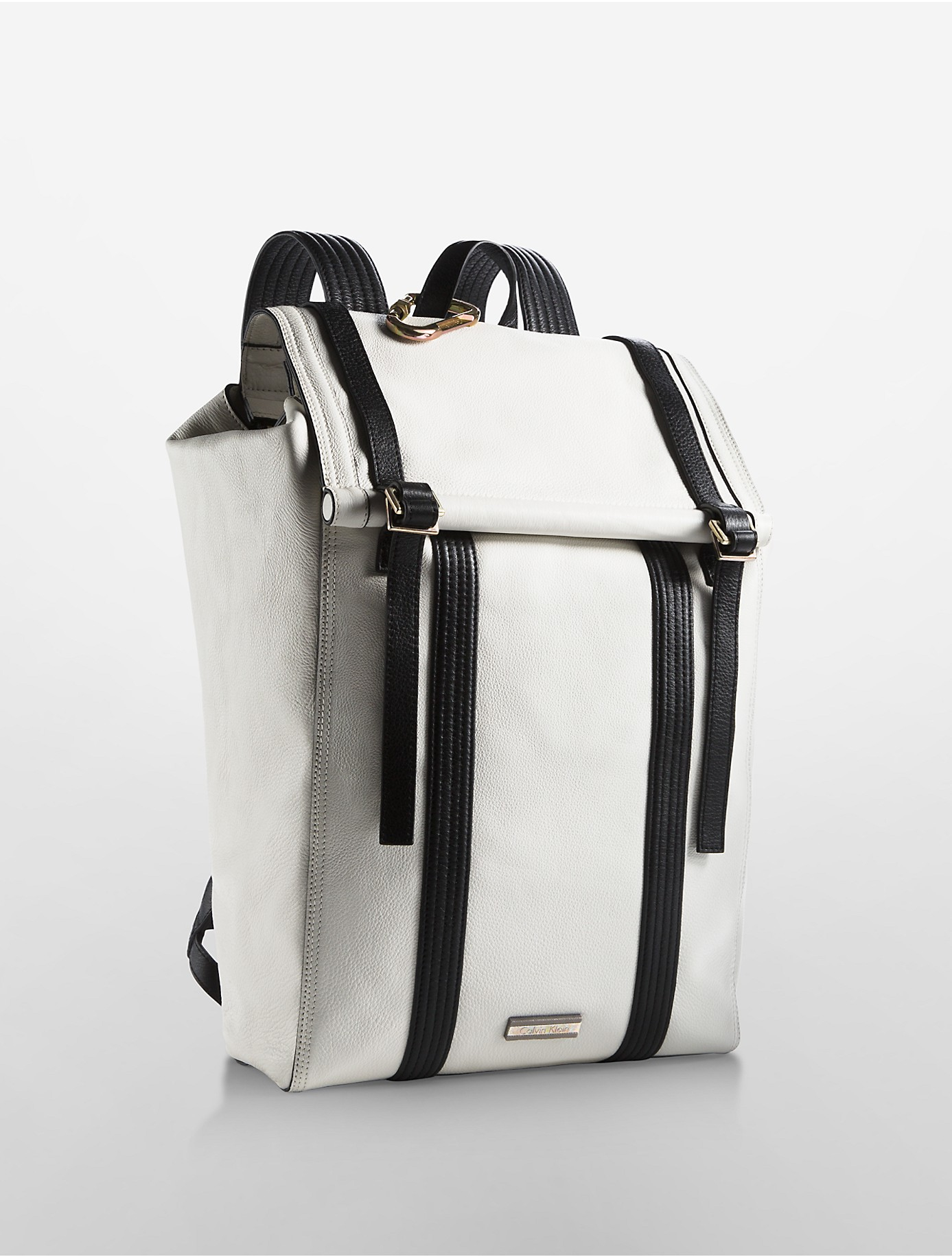 calvin klein leather backpack womens