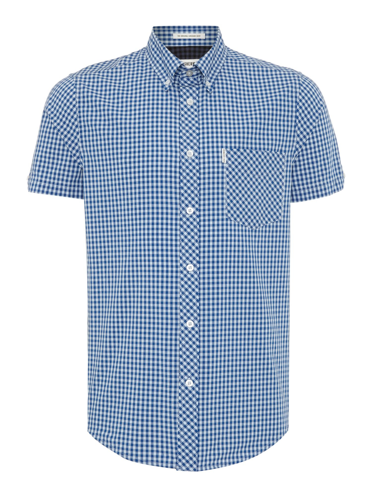 Ben Sherman Classic Gingham Check Short Sleeve Shirt in White for Men ...