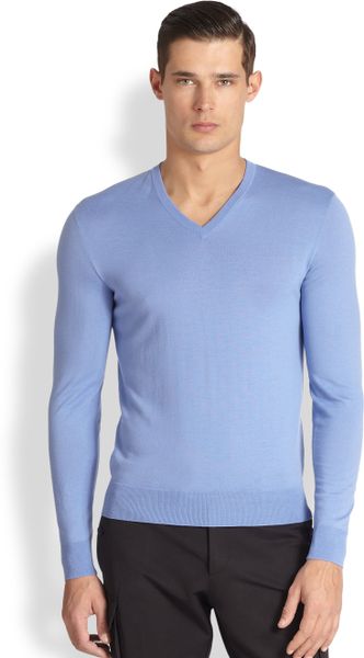 Ralph Lauren Black Label Wool And Cashmere V-Neck Sweater in Purple for ...