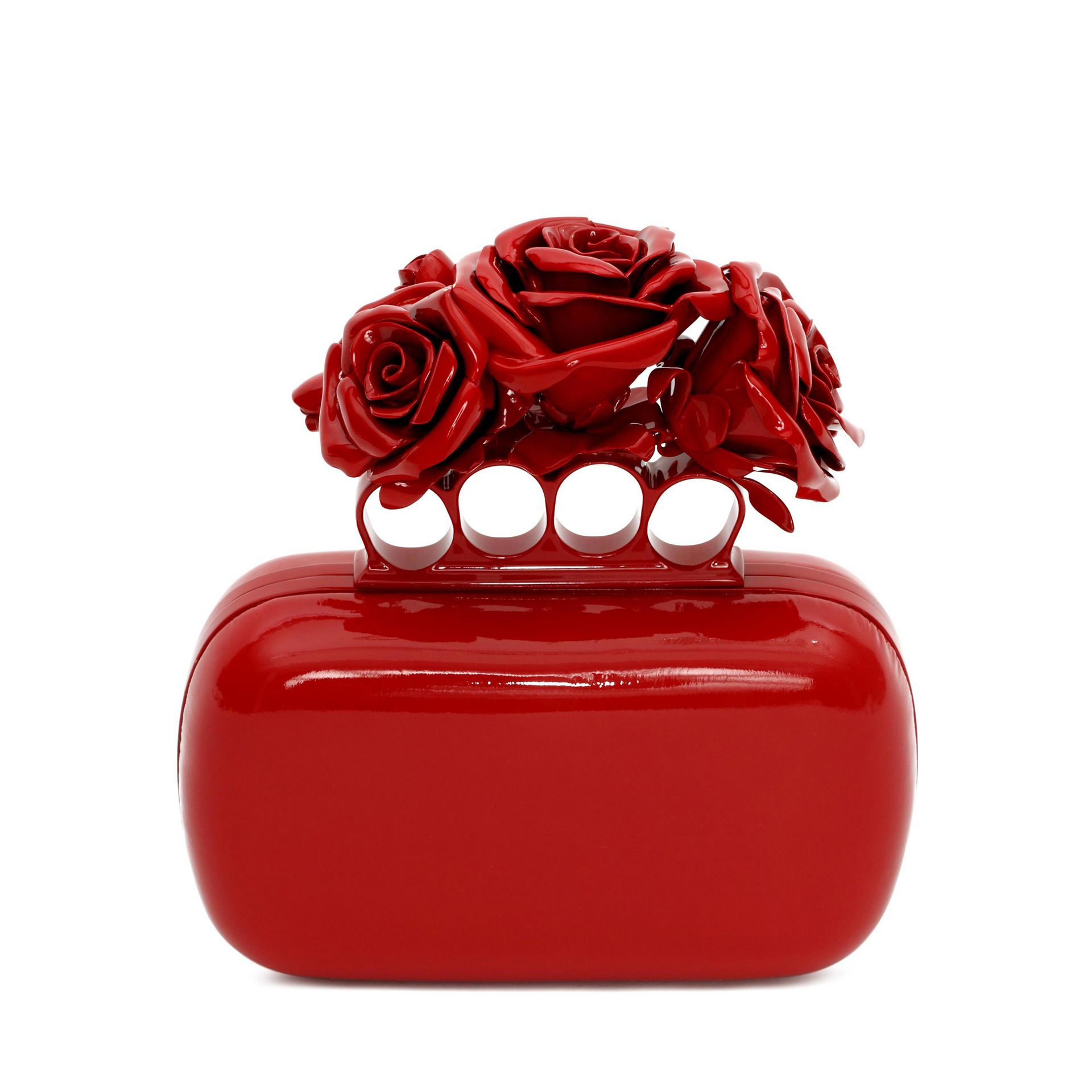 Lyst - Alexander Mcqueen Red Patent Knuckle Box Clutch in Red