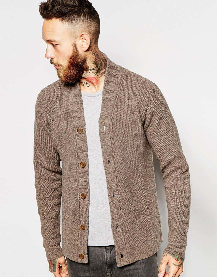 high collar cardigan