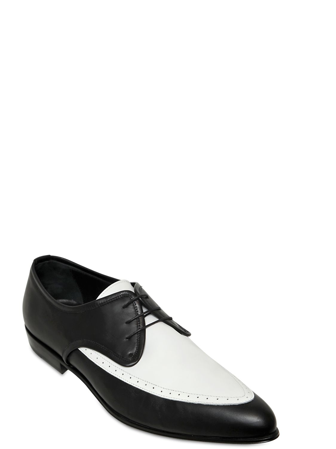 two tone black and white shoes