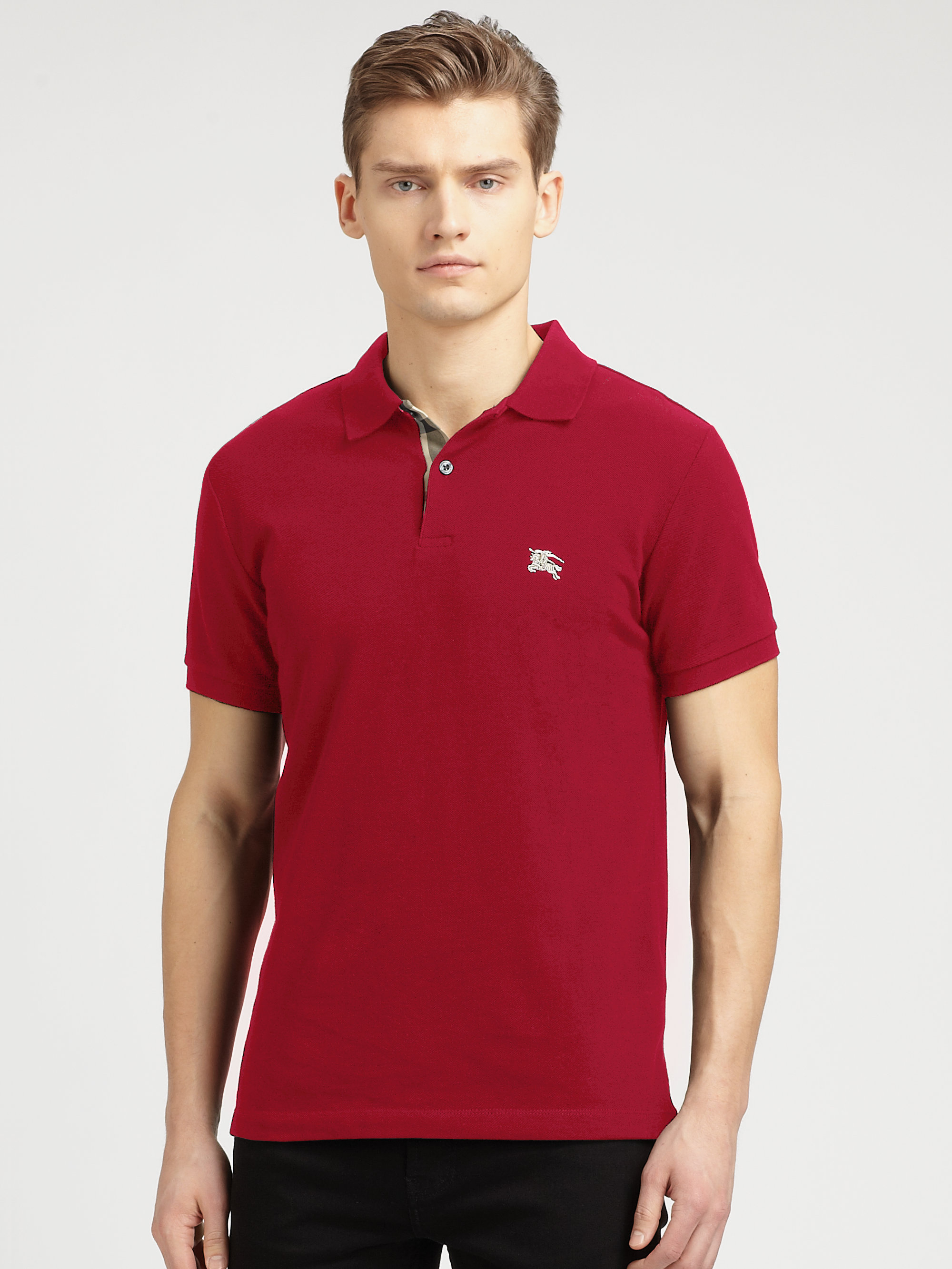 burberry red polo shirt